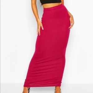 Raspberry color maxi skirt from boohoo